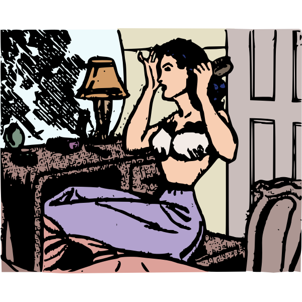 SVG Lady in room