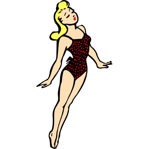 SVG Lady in swimsuit in color