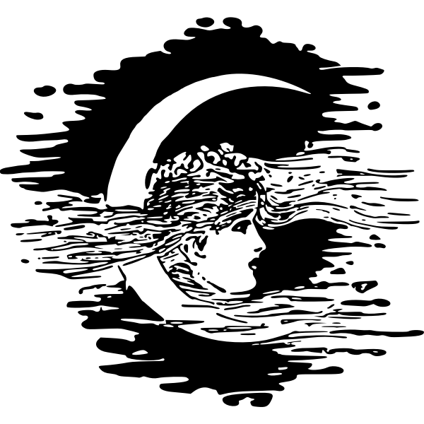 SVG Lady in the moon