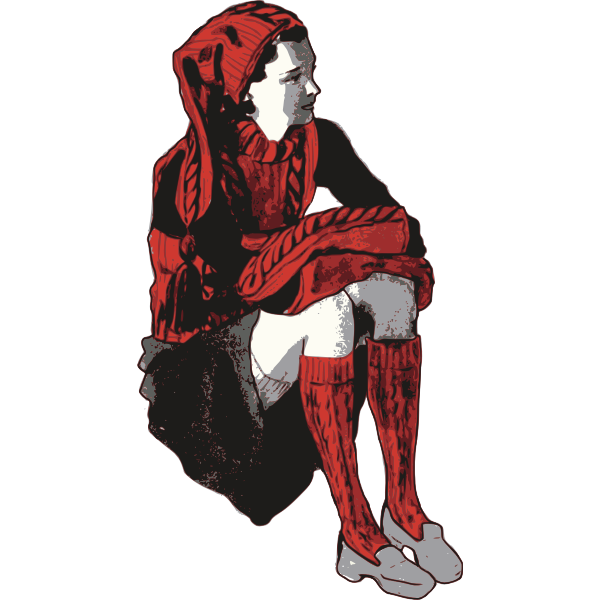 SVG Lady in traditional red fashion