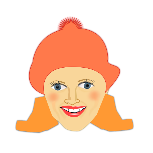 SVG Lady in winter clothes vector illustration