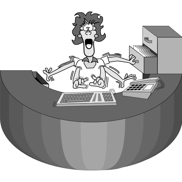 SVG Lady multitasking
