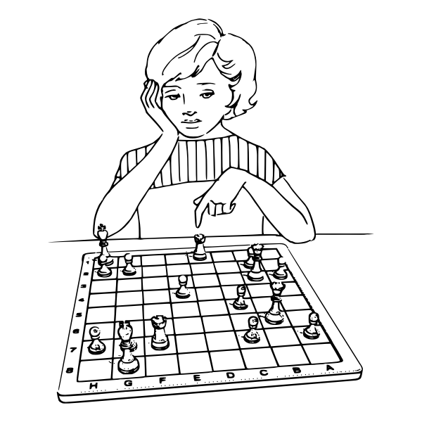 SVG Lady playing chess