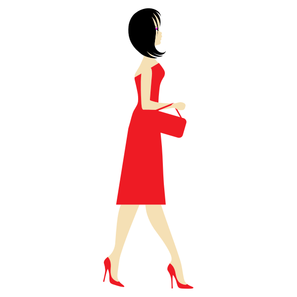 SVG Lady wearing red dress and high heels