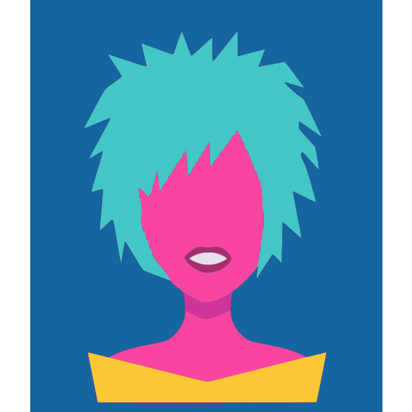 SVG Lady with blue hair