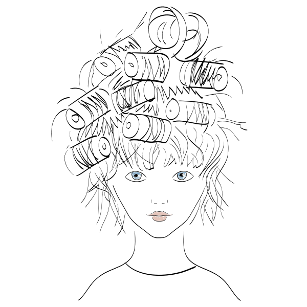 SVG Lady with curlers