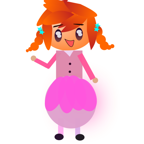 SVG Lady with ginger pigtails