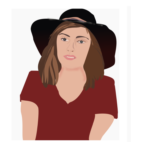 SVG Lady with hat portrait