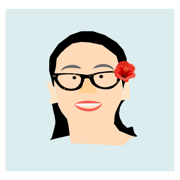 SVG Lady with hibiscus flower