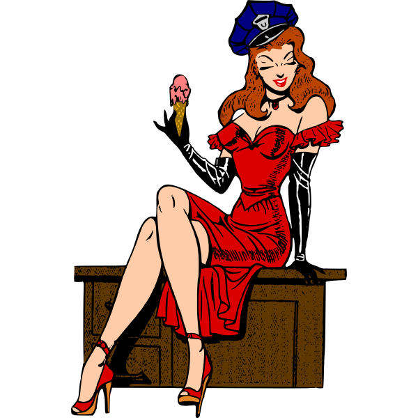 SVG Lady with ice cream colour