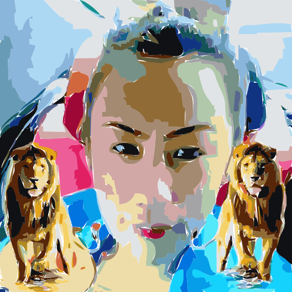 SVG Lady with lions