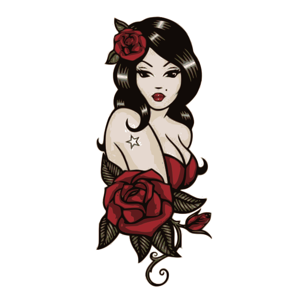 SVG Lady with roses