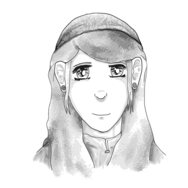 SVG Lady with worried face vector clip art