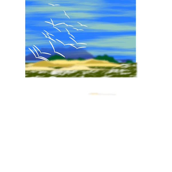 SVG landscape w birds