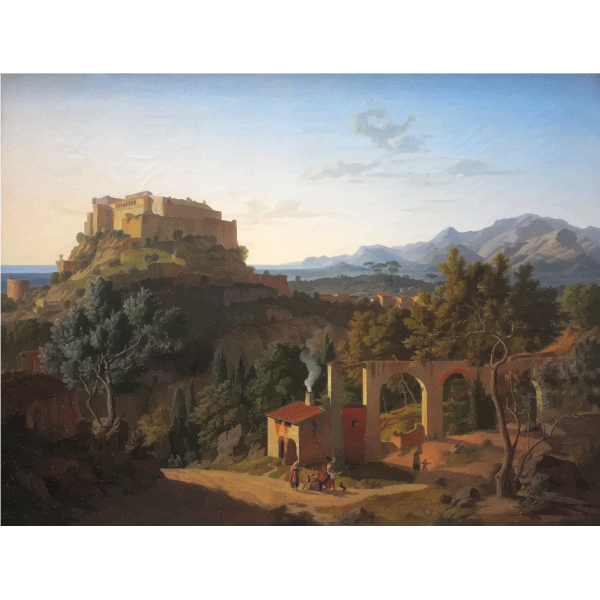 SVG Landscape with castle