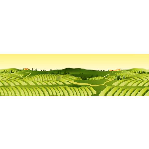 SVG Landscape with distant houses