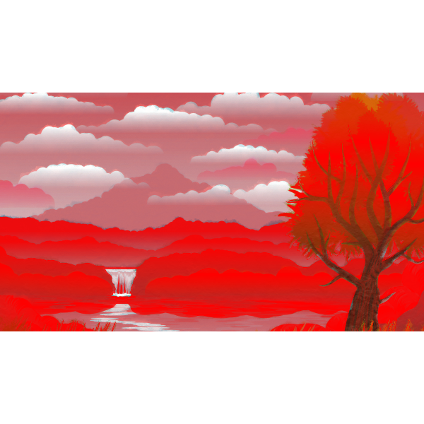 SVG Landscape with tree