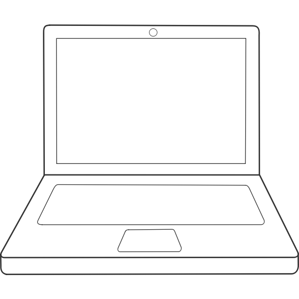 SVG Laptop computer line art vector clip art