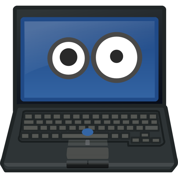 SVG Laptop eye contact vector image