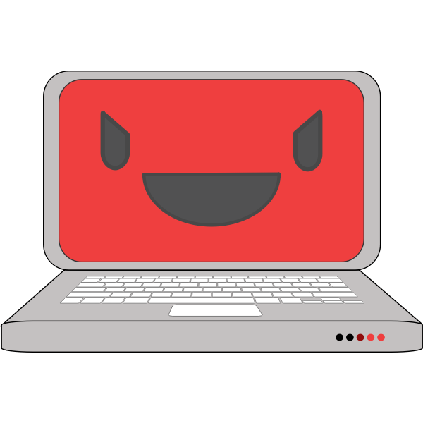 SVG Laptop symbol with a smile on the screen