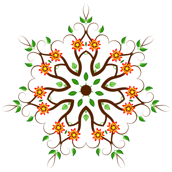 SVG Large flower-shaped floral tree design