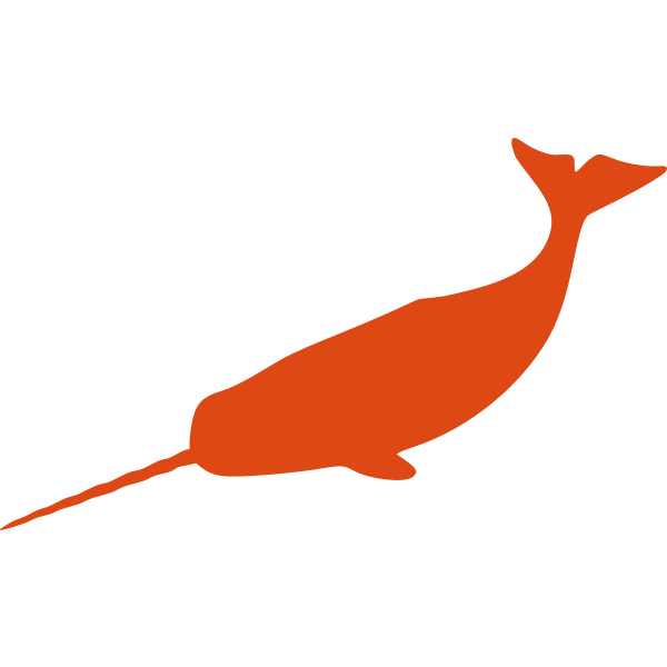 SVG Large narwhal silhouette vector image