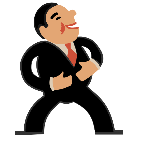SVG Laughing business man
