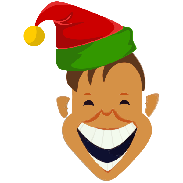 SVG Laughing Christmas elf