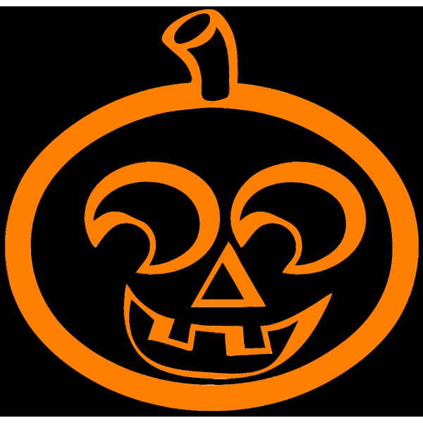 SVG Laughing Halloween pumpkin on black background vector illustration