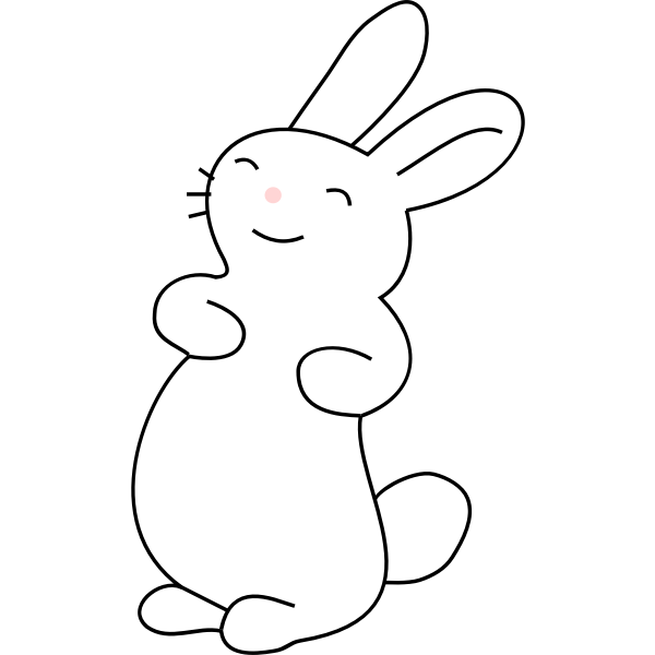 SVG Laughing rabbit line art vector image