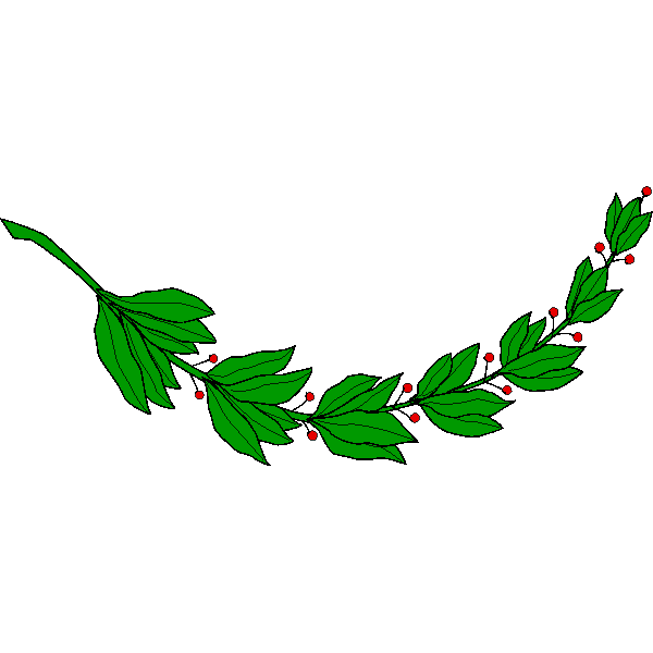 SVG Laurel branch with red berries