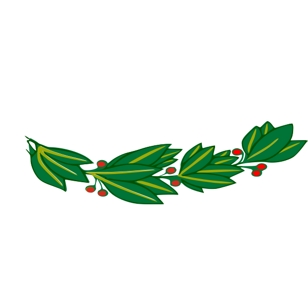 SVG Laurel branch with red berries vector drawing