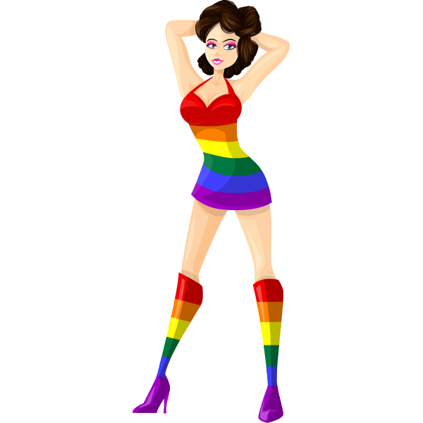 SVG LBGT colors on brunette