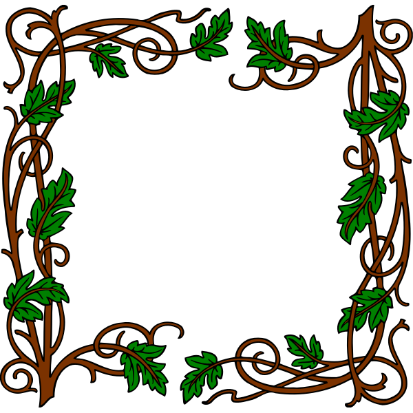 SVG Leafy frame vector image