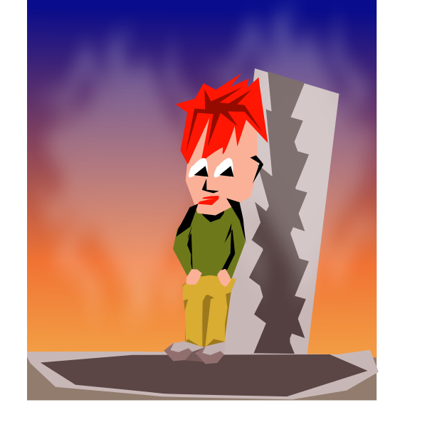 SVG leaning against the wall