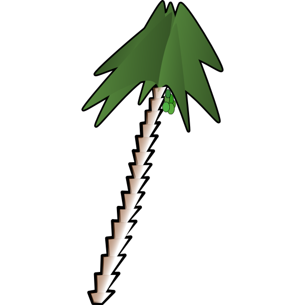 SVG leaning palm tree