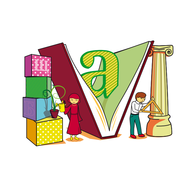 SVG Learning kids with icons