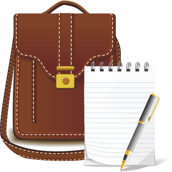 SVG Leather bag and notebook