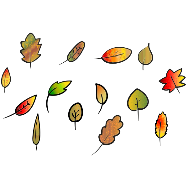 SVG Leaves Set Autumn Colors