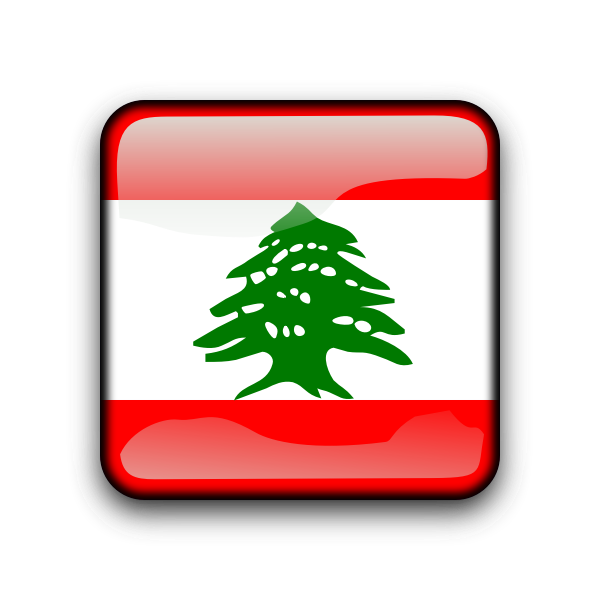 SVG Lebanese vector flag inside web button