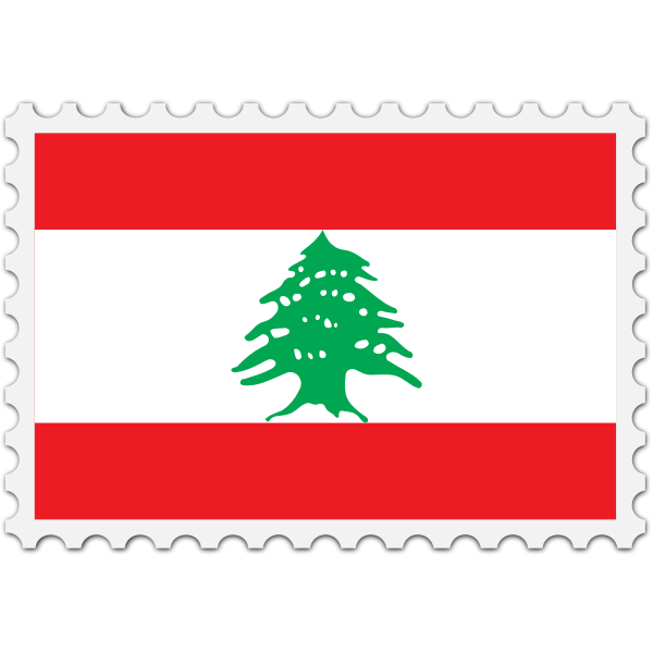 SVG Lebanon flag stamp