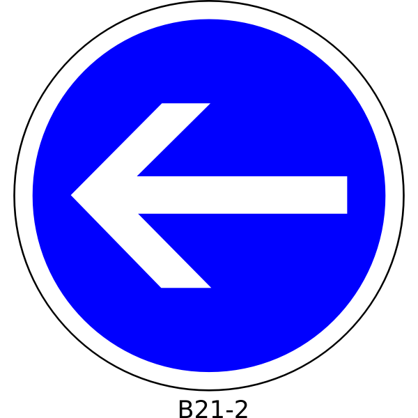 SVG Left direction only traffic order sign vector graphics