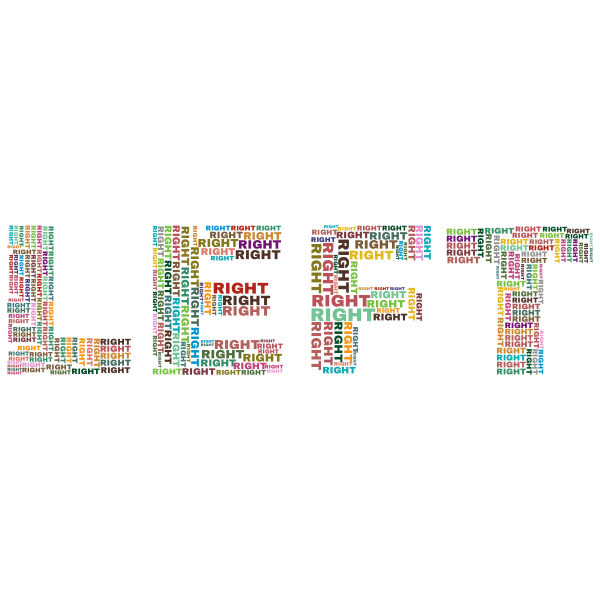 SVG Left Right word cloud