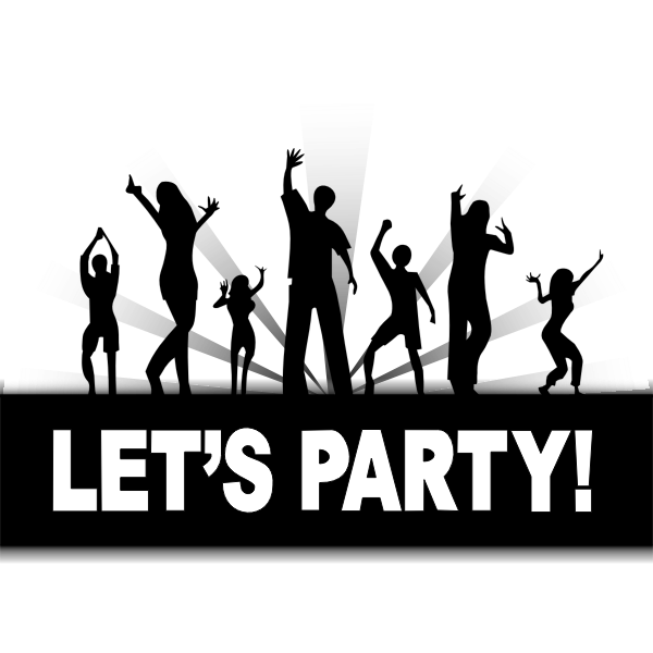 SVG Lets Party sign vector drawing