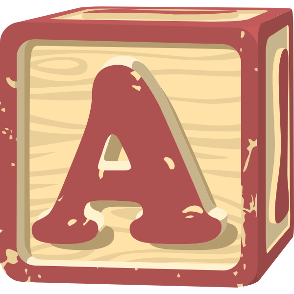 SVG Letter A in a pink colored square vector image