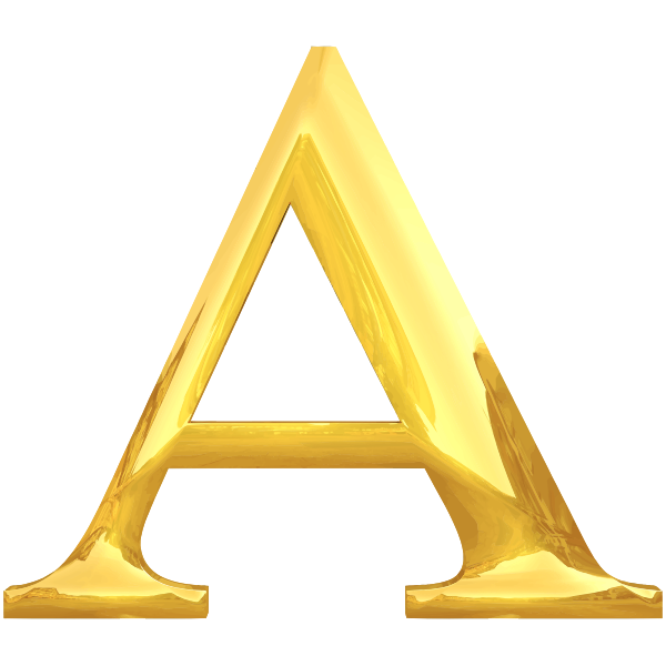 SVG Letter A in gold
