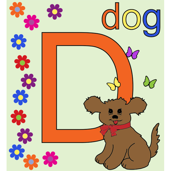 SVG Letter D with a dog
