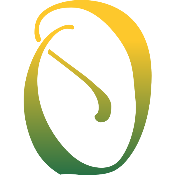 SVG Letter O in green and yellow