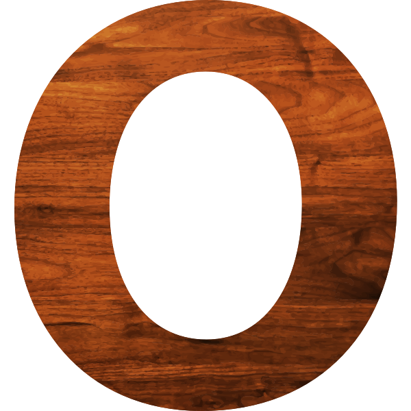 SVG Letter O with wooden texture