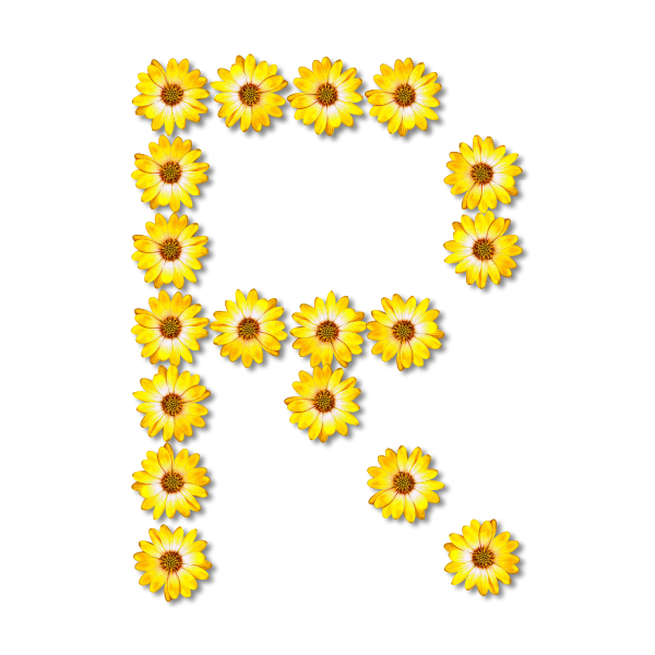 SVG Letter R from flowers